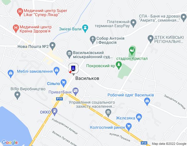 Ситилайт, Васильков, м. Васильків, вул. Соборна, 91, перехрестя з вул. Юних Комунарів, за 100м до перехрестя з вул. Шевченка та вул. Покровська, через 180м після повороту на вул. Володимирська та магазину "Сільпо"
