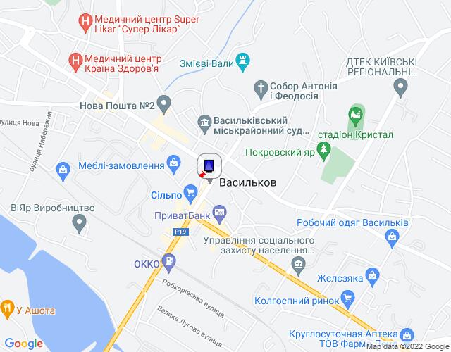 Ситилайт, Васильков, м. Васильків, вул. Соборна, 60, біля магазину "Фокстрот", за 70м до перехрестя з вул. Юних Комунарів, за 150м до перехрестя з вул. Шевченка та вул. Покровська, через 130м після повороту на вул. Володимирська та магазину "Сільпо"