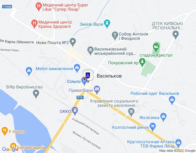 Ситилайт, Васильков, м. Васильків, вул. Соборна, 64/1, біля магазину "Сільпо", за 150м до перехрестя з вул. Юних Комунарів, за 230м до перехрестя з вул. Шевченка та вул. Покровська, через 50м після повороту на вул. Володимирська
