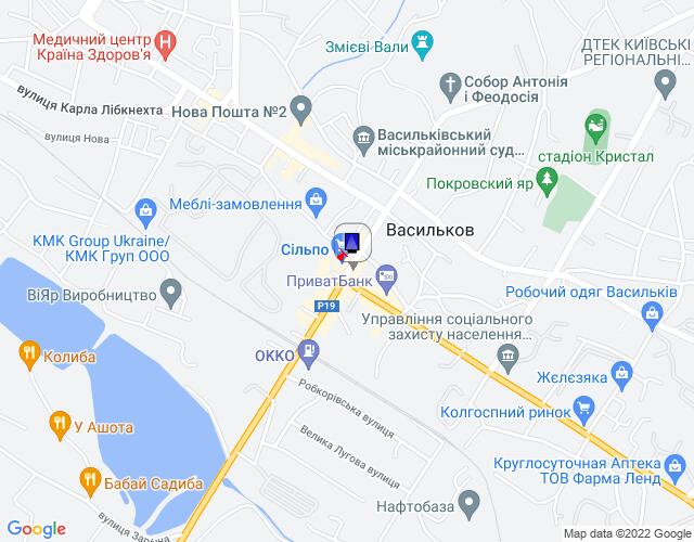 Ситилайт, Васильков, м. Васильків, вул. Соборна, 64/1, біля повороту на вул. Володимирська, навпроти магазину "Сільпо", за 190м до перехрестя з вул. Юних Комунарів, за 270м до перехрестя з вул. Шевченка та вул. Покровська