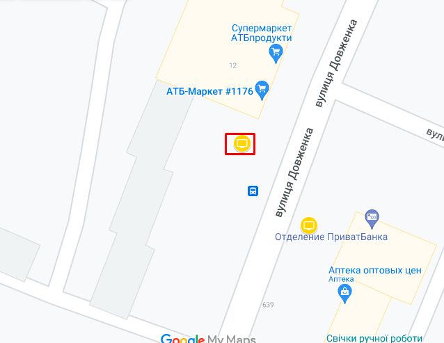 Ситилайт, Хмельницкий, вул.Довженка біля будинку №12 (АТБ вхід)