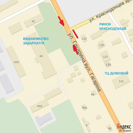 Билборд/Щит, Ужгород, вул.Гагаріна-Краснодонців, в'їзд до ринку "Краснодонців"