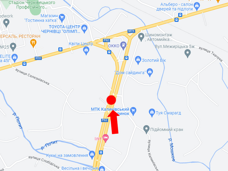 Білборд/Щит, Чернівці, Калинівська вул, навпроти ринку "Калинівський", роздільник, в бік супермаркетів "Ашан", "Епіцентр"