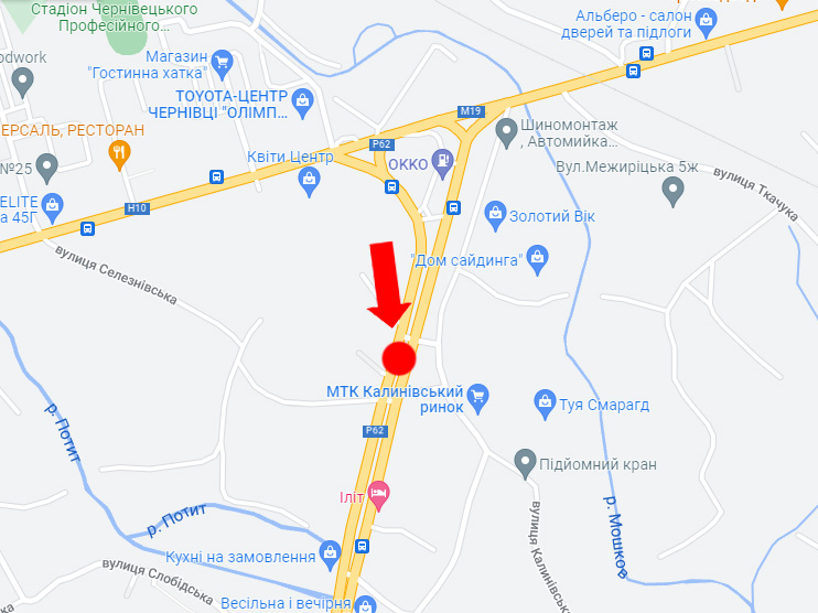 Білборд/Щит, Чернівці, Калинівська вул, навпроти ринку "Калинівський", роздільник, в бік центру