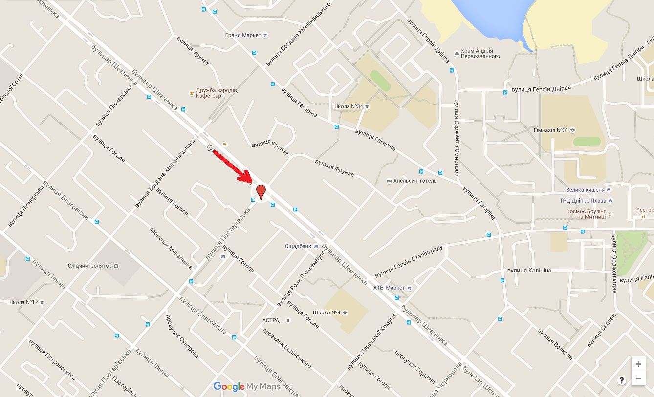 Білборд/Щит, Черкаси, бул. Шевченка - вул. Пастерівська