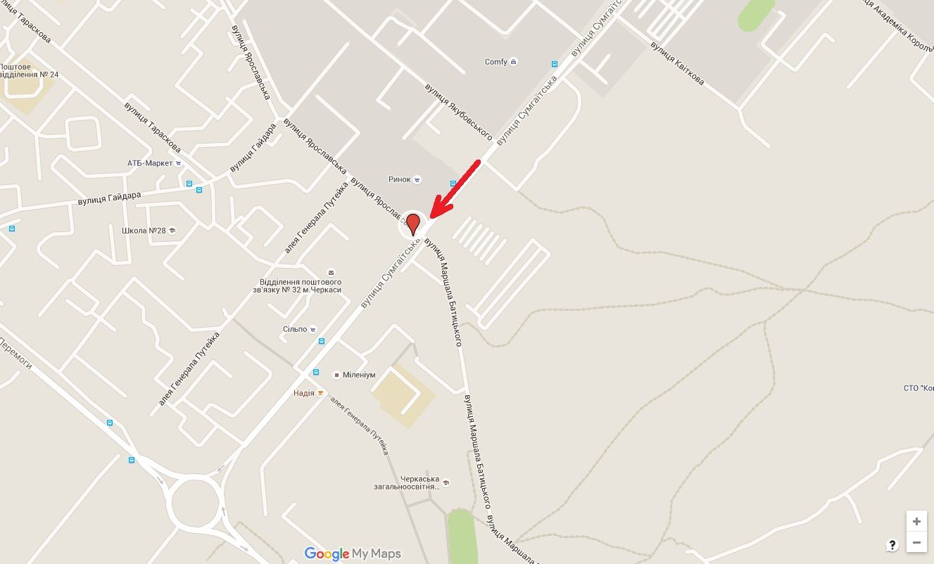 Білборд/Щит, Черкаси, вул. Сумгаїтська – вул. Ярославська