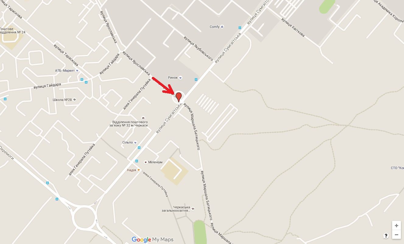 Білборд/Щит, Черкаси, вул. Сумгаїтська – вул. Ярославська