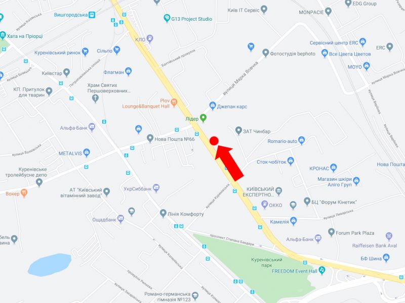 Led екран/Відеоборд, Київ, Скляренка вул., 5, біля супермаркету "Олді", в бік Лугової вул.
