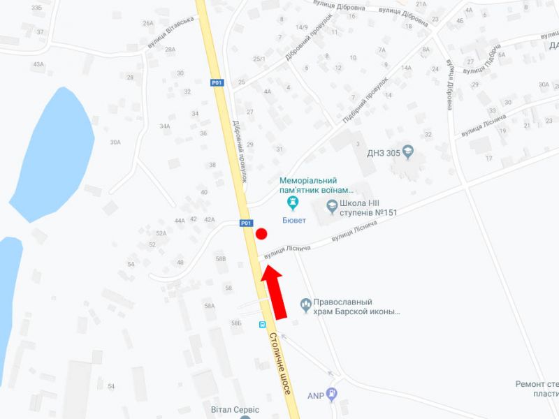 Led екран/Відеоборд, Траси, Столичне шосе - вул. Ліснича, в сторону центру