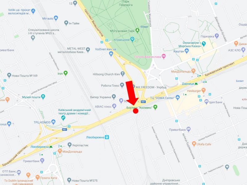 Led екран/Відеоборд, Київ, Броварський пр. - пр. Визволителів, на світлофорі, в бік пр. Броварського