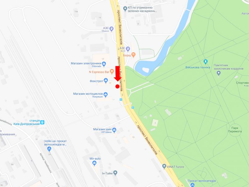 Ролер/Призматрон, Київ, Визволителів пр., 17, біля супермаркетів "Фокстрот" і "Ельдорадо", в бік пр. Броварського