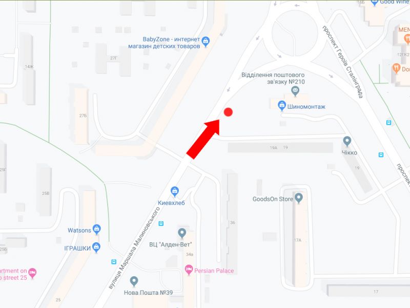Ролер/Призматрон, Київ, Малиновського вул., 38 - Героїв Сталінграда пр., в бік пр. Героїв Сталінграда
