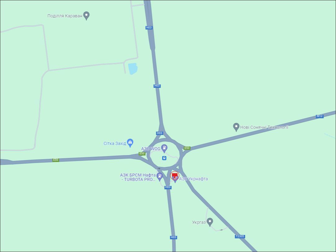 Билборд/Щит, Хмельницкий, Траса Житомир - Чернівці Н-03, виїзд з м. Хмельницький, коло, у бік Чернівців, (3)
