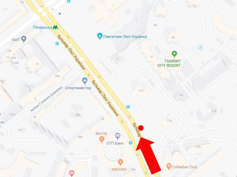 Скрол/Сітіборд, Київ, Українки бул., 21Б, в сторону ст. м. "Печерська"