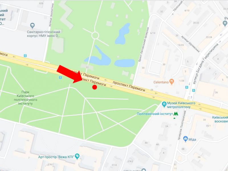 Скрол/Сітіборд, Київ, Перемоги пр., навпроти 32, Зоопарку, в сторону ст. м. «Політехнічний інститут», центру