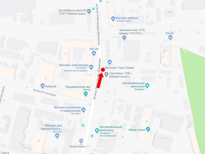 Скрол/Сітіборд, Київ, Довженка вул., 10 в сторону вул. Теліги