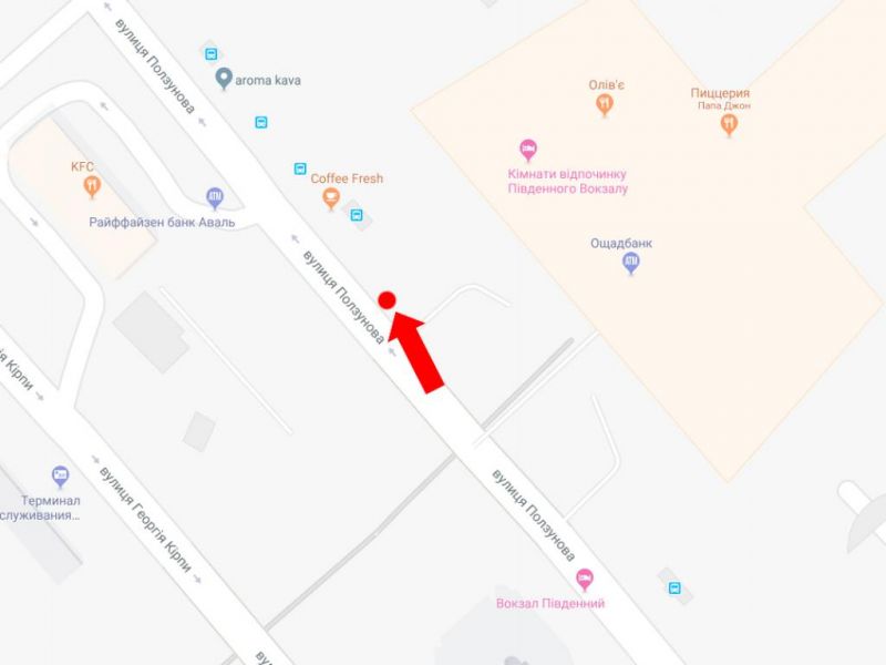 Скрол/Сітіборд, Київ, Ползунова вул., 6, біля ресторану KFC, Південного залізничного вокзалу, в сторону Повітрофлотського пр.