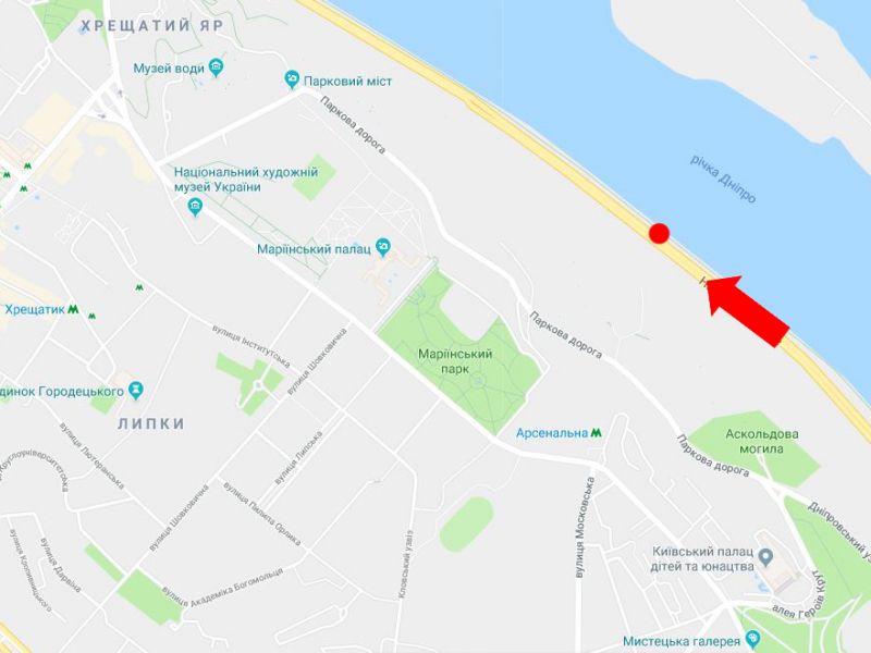 Скрол/Сітіборд, Київ, Набережне шосе вул., 950 м. від ст.м. "Дніпро", в бік Подолу