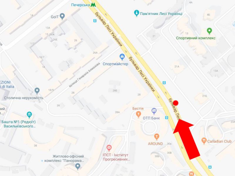 Скрол/Сітіборд, Київ, Українки бул., 21А - 21Б, в сторону ст. м. "Печерська"