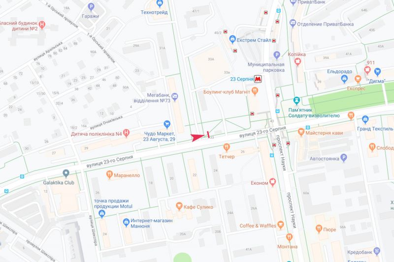 Ролер/Призматрон, Харків, 23 Серпня вул., 33-а - Низова вул., в центр