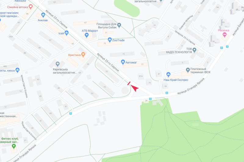 Білборд/Щит, Харків, 23 Серпня вул. - Отакара Яроша вул., 54, в центр