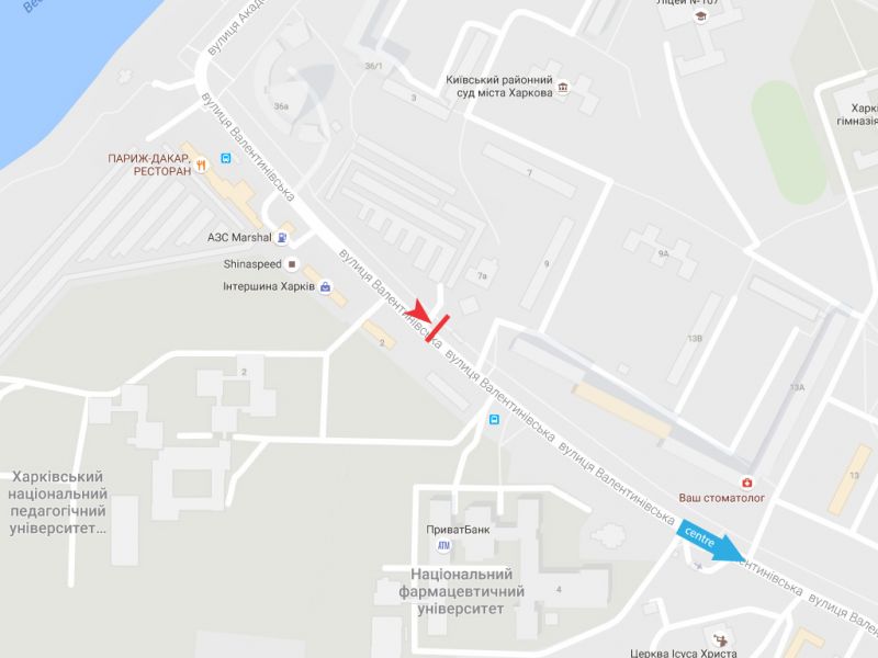 Білборд/Щит, Харків, Валентинівська вул., 5, з центру