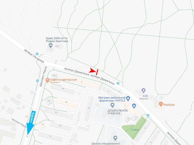 Білборд/Щит, Харків, Дерев'янка вул. (навпроти б. № 4), в центр