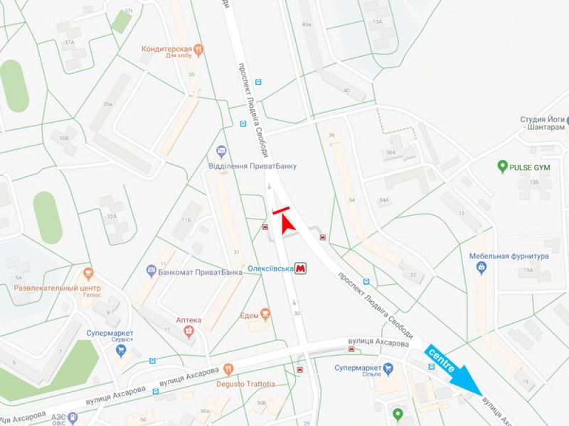 Билборд/Щит, Харьков, Людвіга Свободи пр-т (навпроти б. № 34), з центру