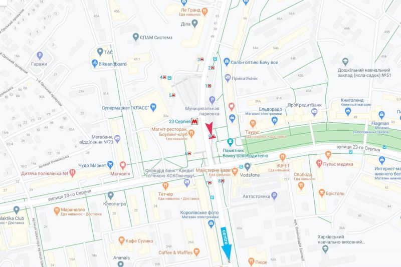 Билборд/Щит, Харьков, Науки пр-т - 23 Серпня вул., м. 23 Серпня, в центр, розмір 5760х2880