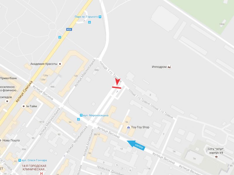 Билборд/Щит, Харьков, Іподрому (Першого Травня) м-н . - Весніна вул., 5-а