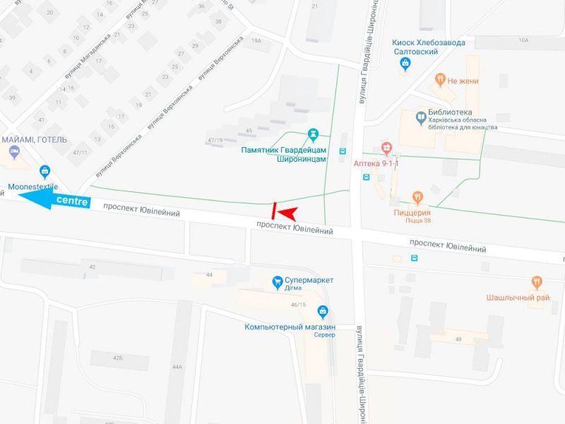 Билборд/Щит, Харьков, Ювілейний пр-т, 47/19, в центр (віл. Гв.-Широнінців)