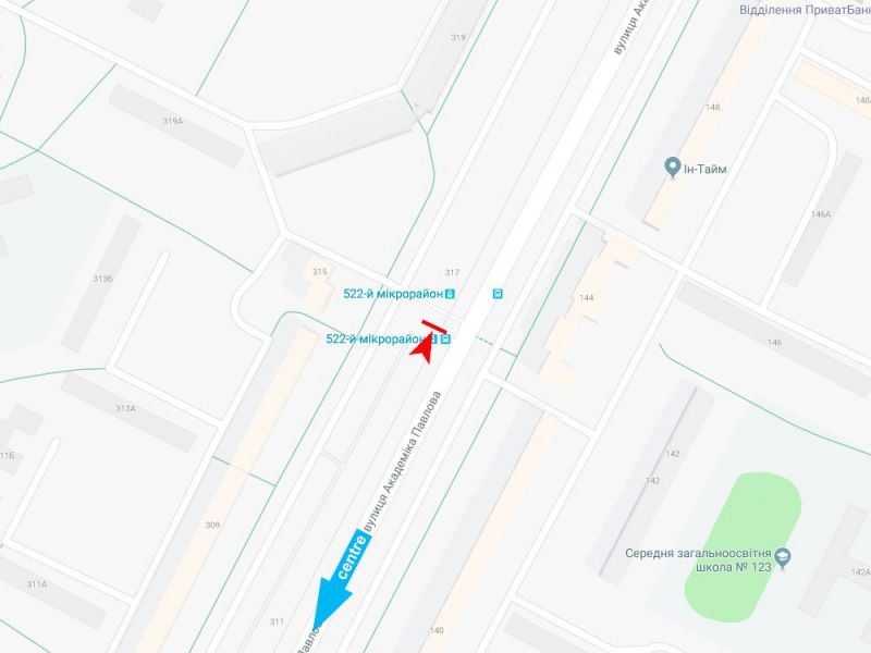 Реклама на остановках, Харьков, Академіка Павлова вул., 317 (зупинка 522й м-р), з центру