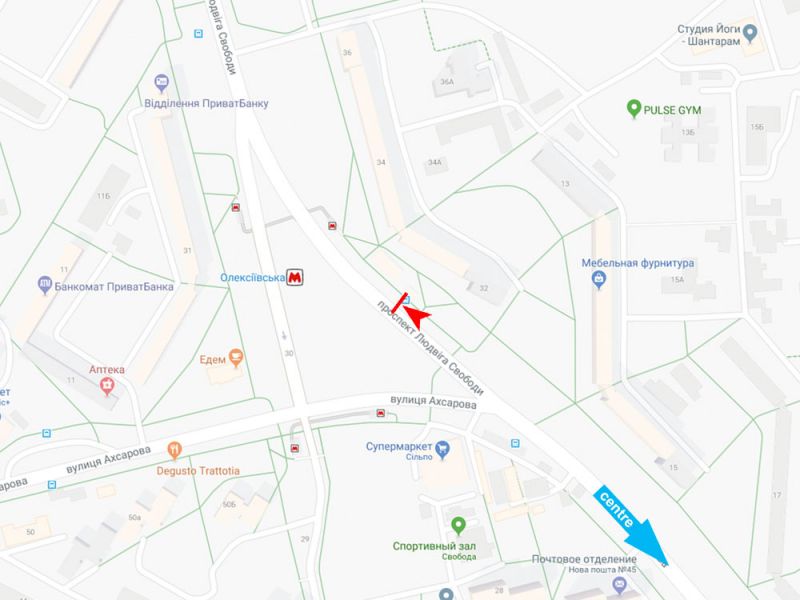 Реклама на остановках, Харьков, Людвіга Свободи пр., 34 (зупинка ст.м. Олексіївська)
