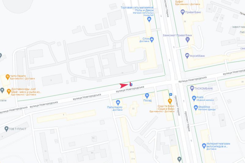 Реклама на остановках, Харьков, Європейська (Новгородська) вул. - Науки просп., 25