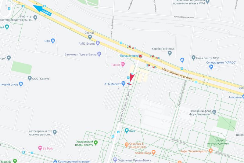 Реклама на остановках, Харьков, Петра Григоренка пр-т, 2/144 (зупинка ст. м. Палац Спорту), з центру