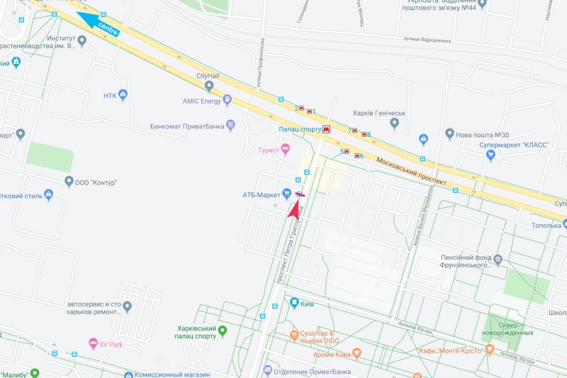 Реклама на остановках, Харьков, Петра Григоренка пр-т, 2/144 (зупинка ст. м. Палац Спорту), в центр