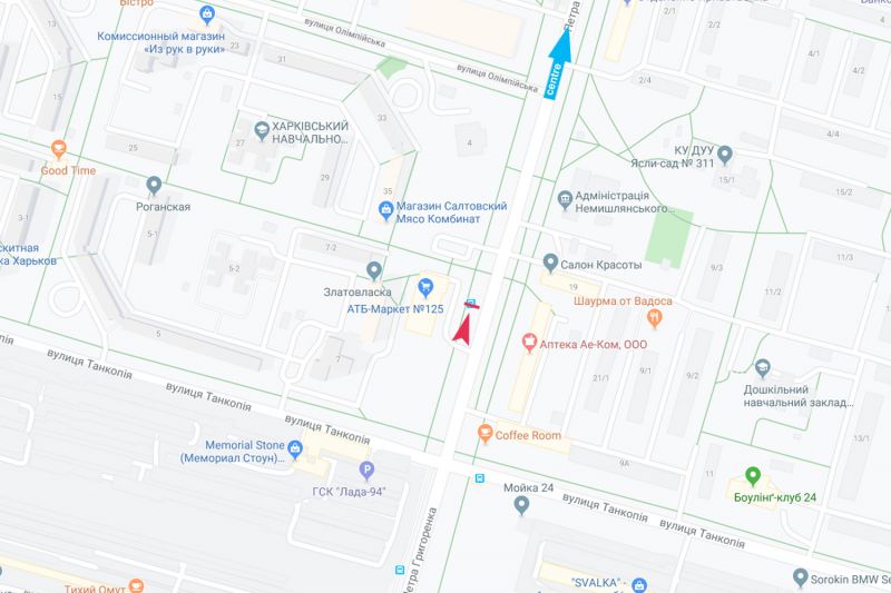 Реклама на остановках, Харьков, Петра Григоренка пр-т, 4-Б (зупинка Олімпійська), в центр