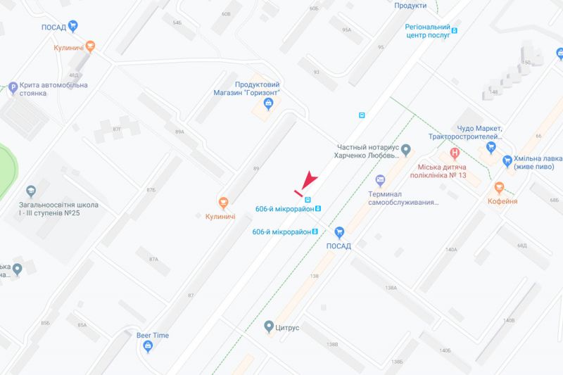 Реклама на остановках, Харьков, Тракторобудівників, 89 (зупинка 606-й мікрорайон), з центру