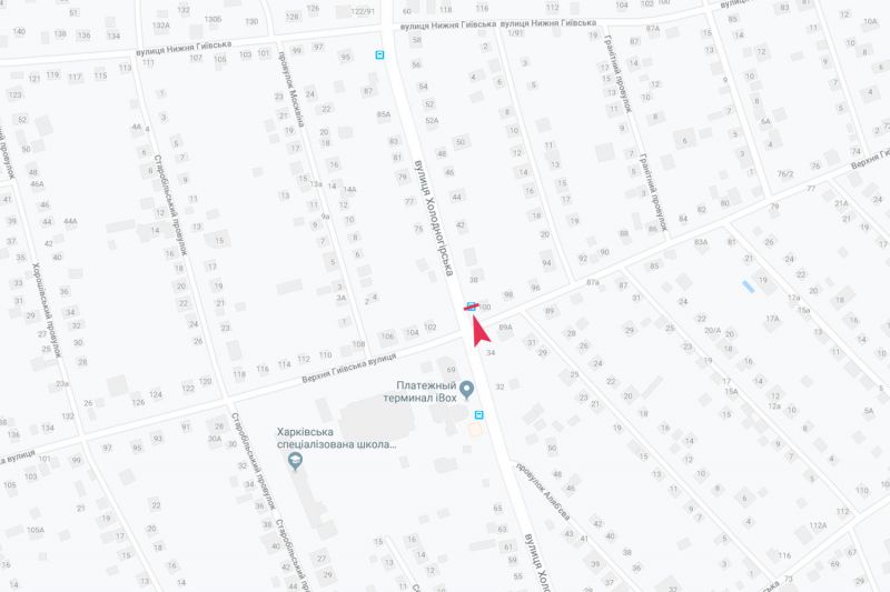 Реклама на остановках, Харьков, Холодногірська - Верхня Гиївська, 100 (зупинка Верхня Гиївська), з центру