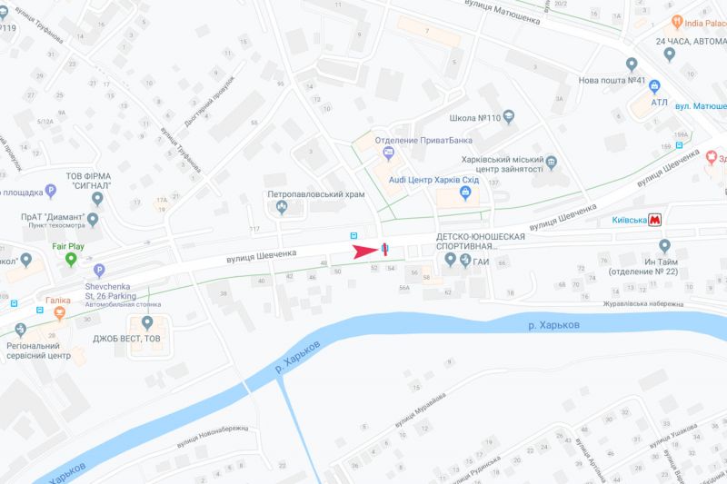 Реклама на остановках, Харьков, Шевченка, 56 (зупинка 23-я дитяча лікарня), з центру