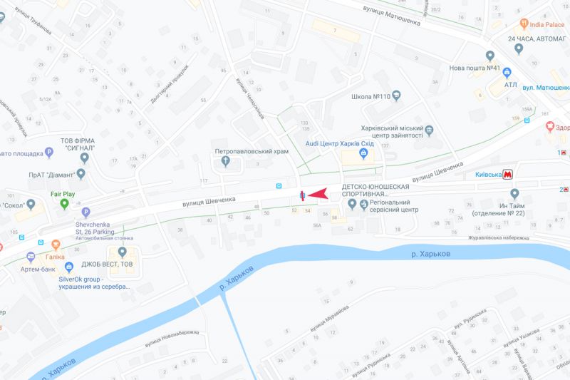 Реклама на остановках, Харьков, Шевченка, 56 (зупинка 23-я дитяча лікарня), в центр