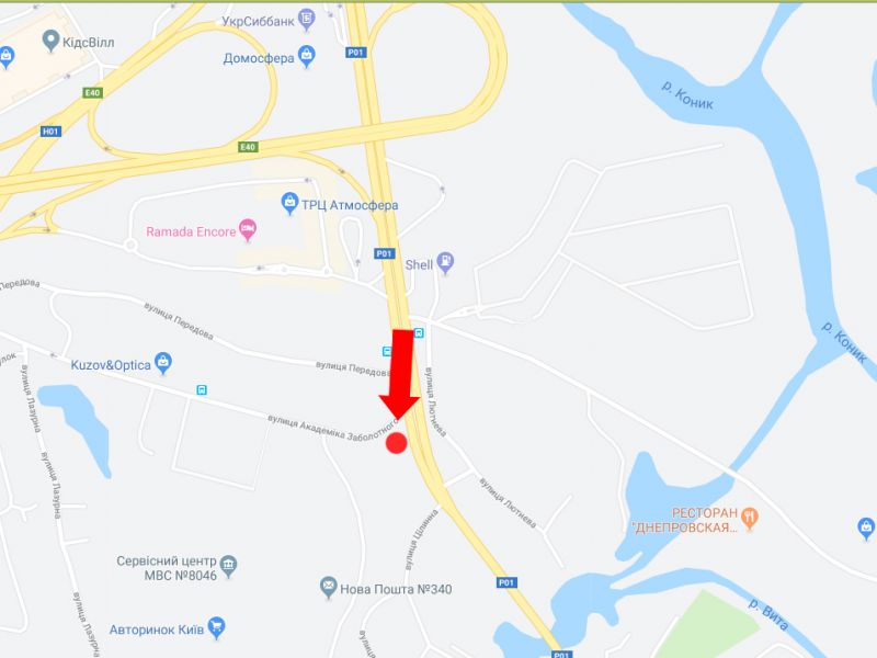 Led екран/Відеоборд, Київ, Столичне шосе - вул. Заболотного, супермаркет "Фора", поворот на авторинок, з центру