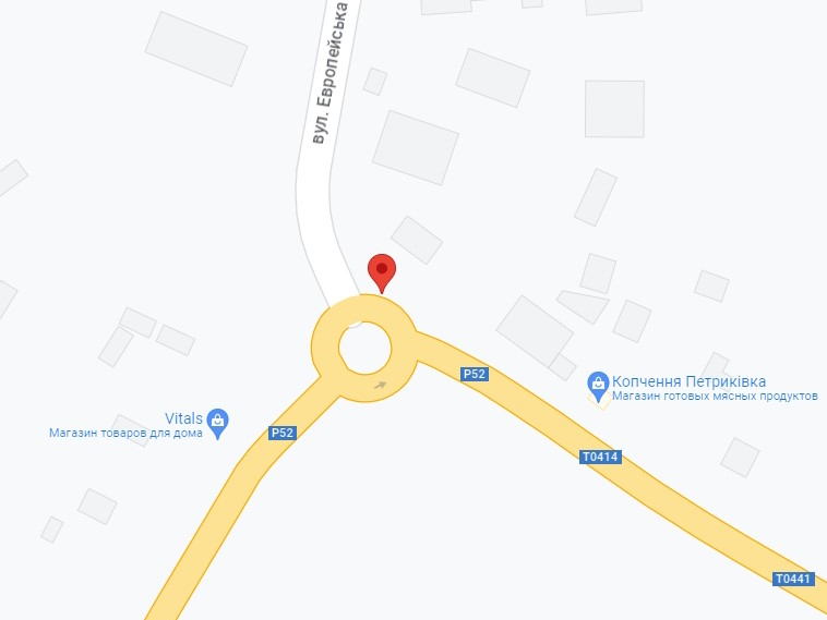 Білборд/Щит, Петриківка, Європейська вул., кільце, виїзд з міста