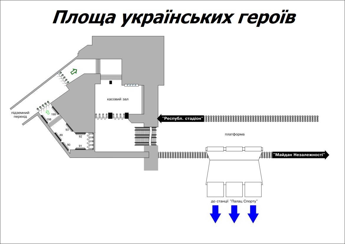 Реклама в метро/Беклайт, Киев, Площа Українських Героїв, ЛайтБокс
