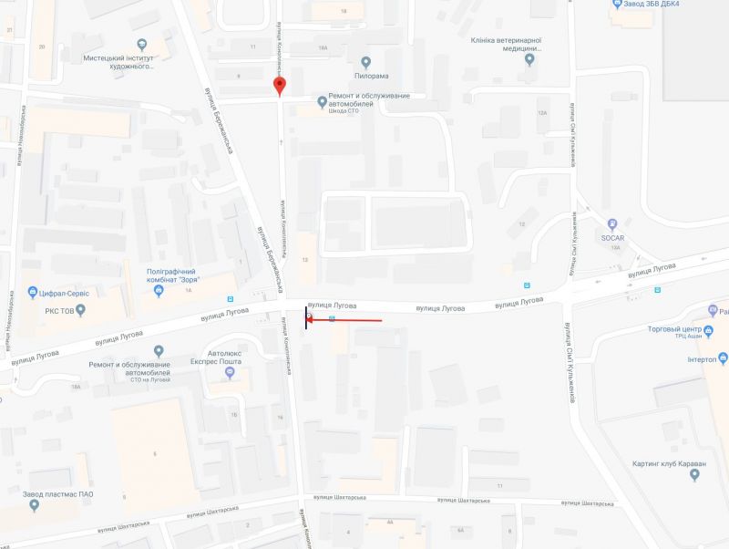 Led экран/Видеоборд, Киев, Лугова вул., світлофор, рух в напрямку Автозаводська вул.