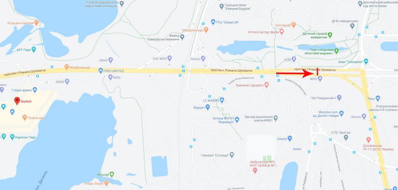 Led экран/Видеоборд, Киев, Шухевича Романа пр-т, наперехресті від Північного мосту, навпроти супермаркету "Novus" в напрямку Троєщини