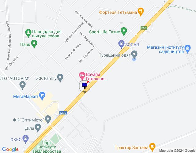 Билборд/Щит, Трассы, с. Чабани, траса М-05 Київ-Одеса, км 14+625 ліво, через 560м після Нової Лінії та магазину АТБ, за 320м до заїзду у МегаМаркет Гатне, за 465м до повороту на Гатне, Крюківщину, Вишневе та ЖК "Оптимісто", верх
