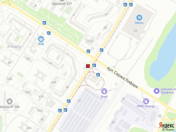 Реклама на остановках, Киев, Вул. Закревського, 49/1, Зуп. «Вул. Сабурова» (Лифаря)