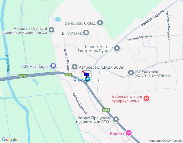 Билборд/Щит, Гостомель, смт. Гостомель, траса М-07 "Київ-Ковель", км 22+850 право, вул. Кулішова, 44 (вул. Садова, 2), поворот на с. Горенка, парковка магазину "Фора"