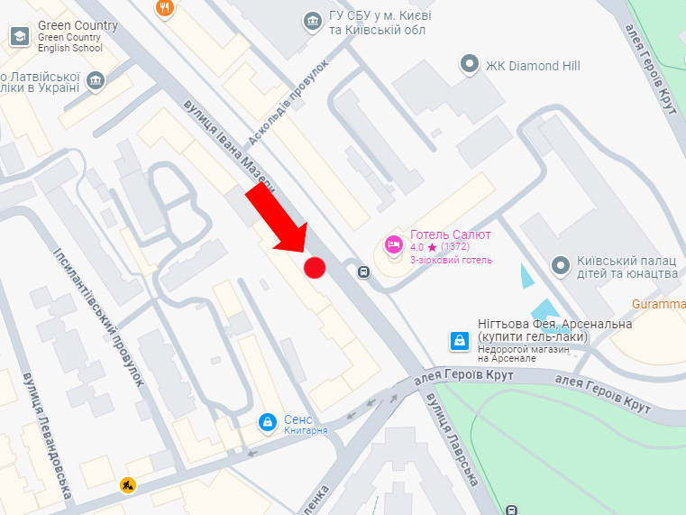Реклама на остановках, Киев, Мазепи вул., 14, зупинка "пл. Слави", (S повне бренд. = внутр. 9,522 м2 + зовн. 9,522 м2 + сіті 4,32 м2)